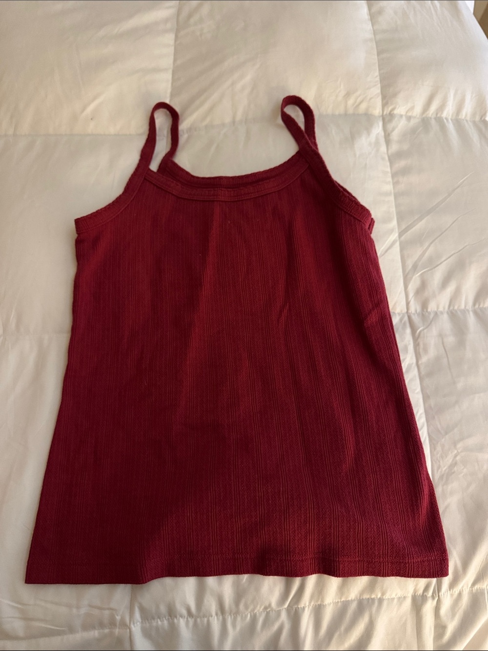 Women’s Ribbed maroon Cami Tank Top